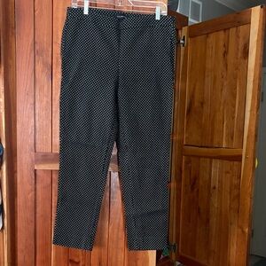 Talbots Chatham Ankle Black with White Polka Dot Cropped Pants